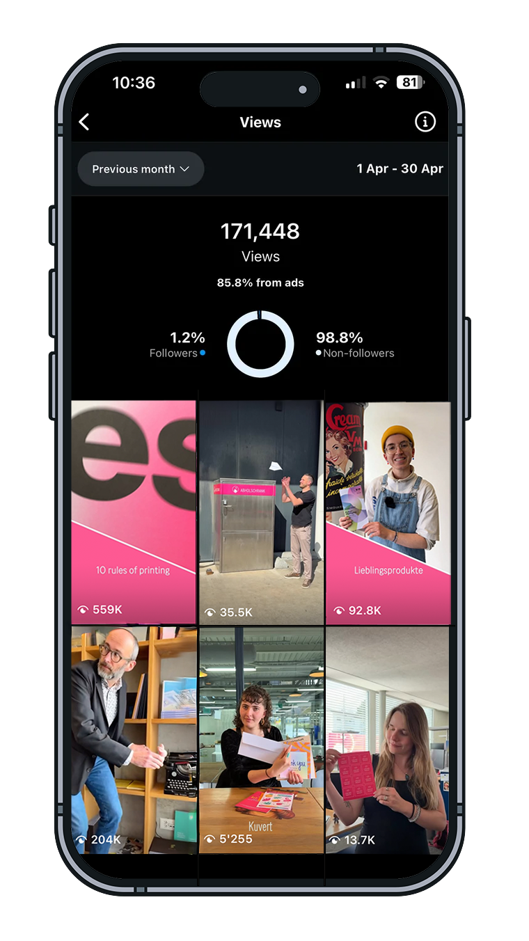 Instagram insights for Printzessin